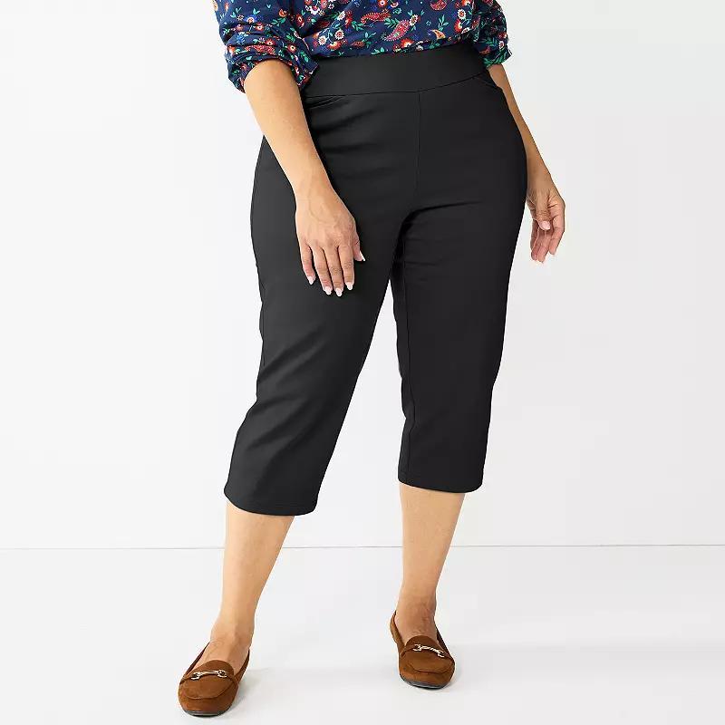 Plus Size Croft & Barrow Effortless Stretch Capri Pants, Womens Product Image