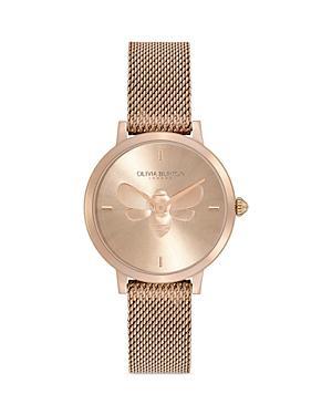 Olivia Burton Signature Bees Leather Strap Watch, 28mm Product Image