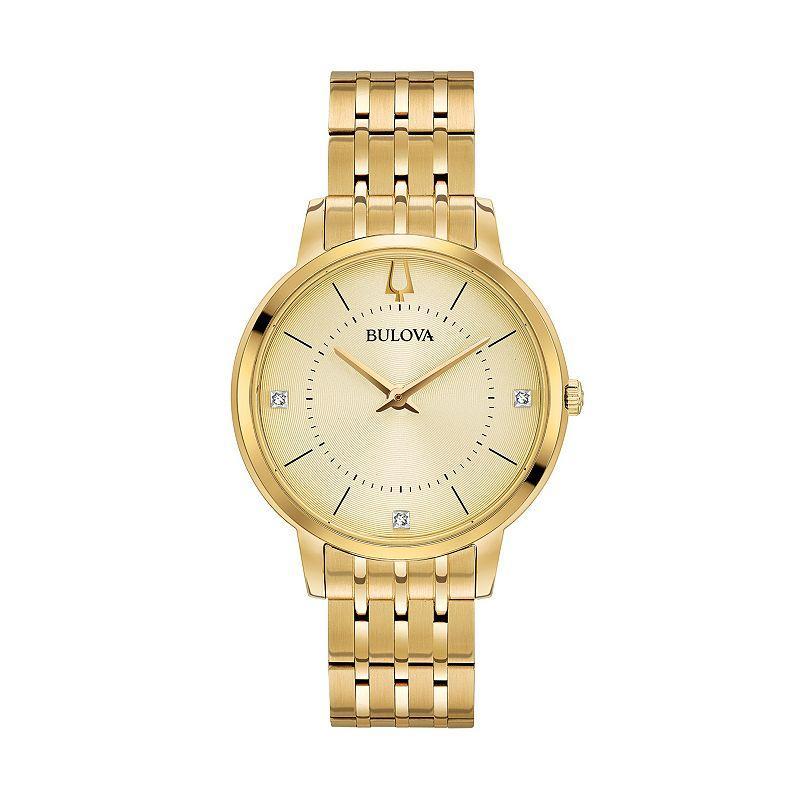 Bulova Womens Classic Diamond Stainless Steel Watch - 97P123 Gold Tone Product Image