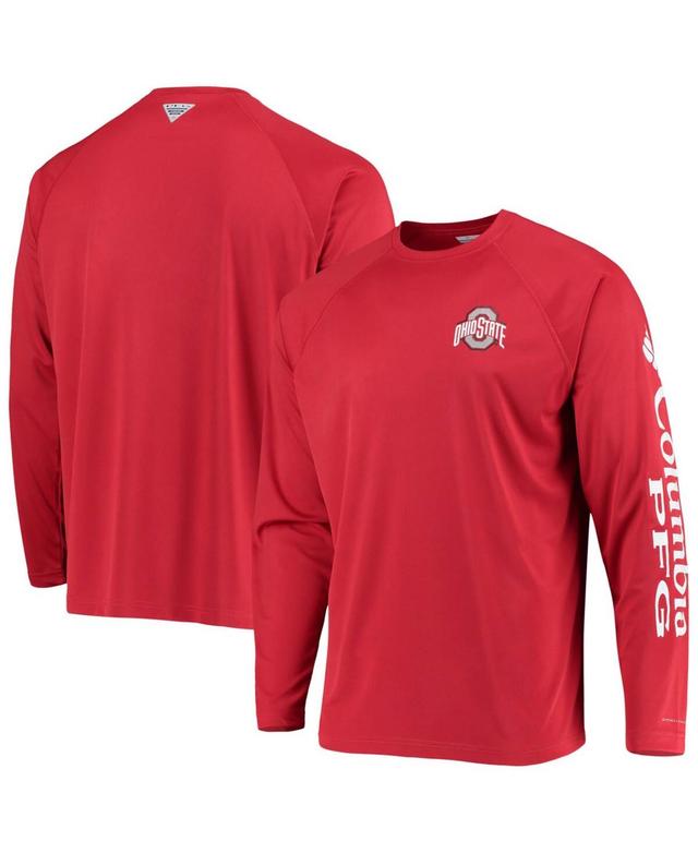 Columbia Mens Pfg Ohio State Buckeyes Terminal Tackle Omni-Shade Long Sleeve T-Shirt Product Image