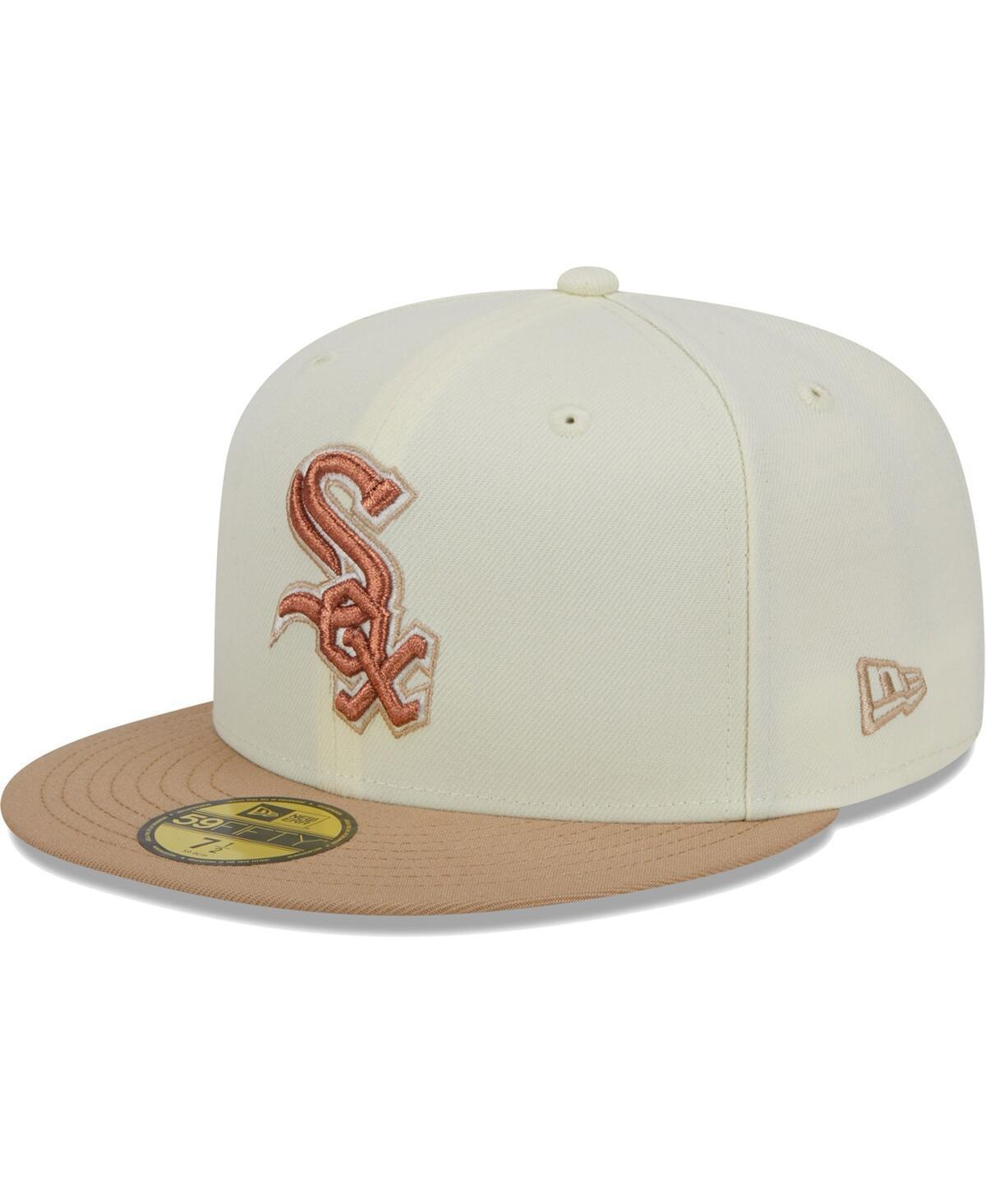 Mens New Era Cream Chicago White Sox Chrome Camel Rust Undervisor 59FIFTY Fitted Hat Product Image