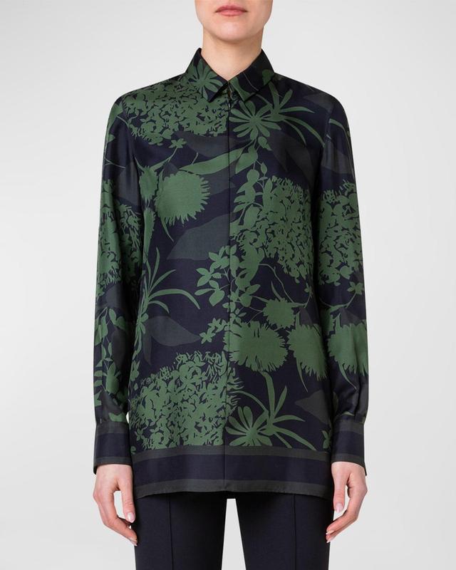 Womens Abraham Flower Silk Twill Shirt Product Image