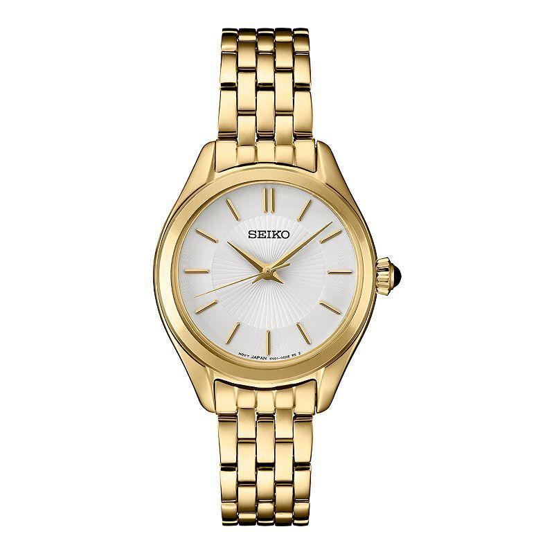 Seiko Womens Essentials Gold Tone Stainless Steel Quartz White Dial - SUR538 Yellow Product Image