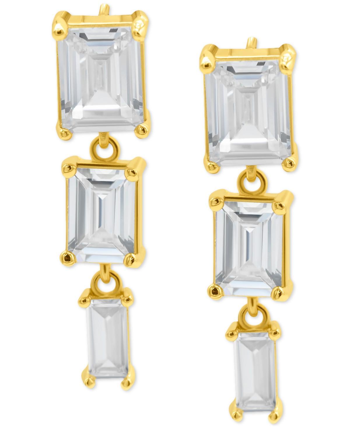 Adornia 14k Gold Plated Cubic Zirconia Earrings, Womens, Yellow Product Image