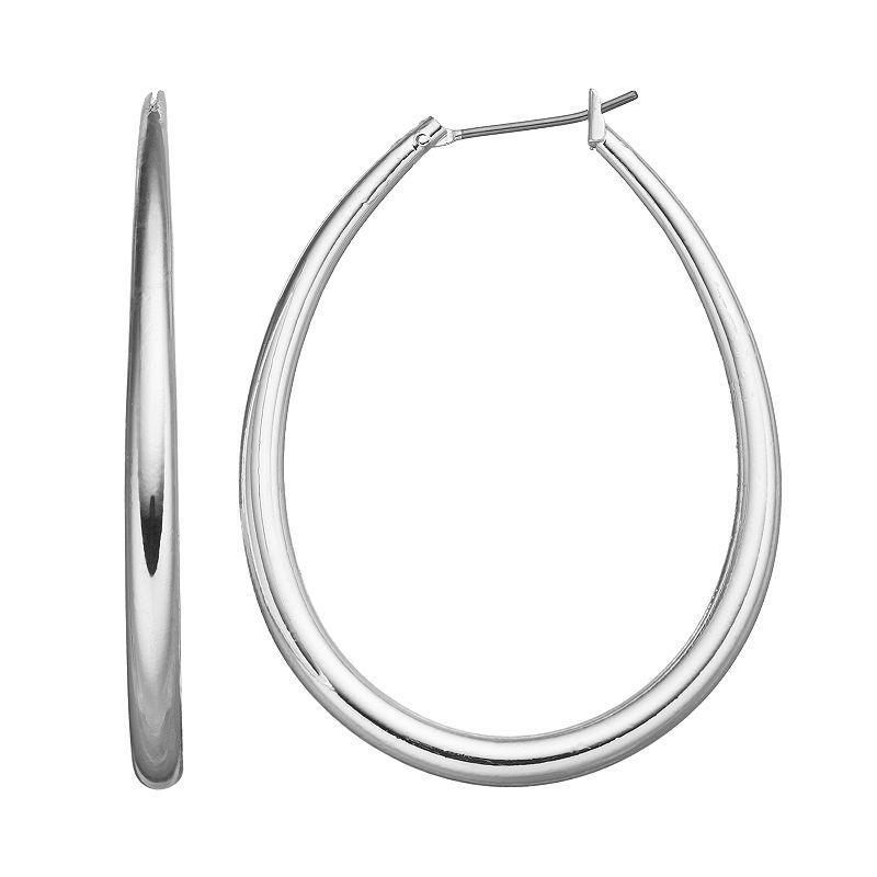 Sonoma Goods For Life Oval Hoop Earrings, Womens, Silver Product Image