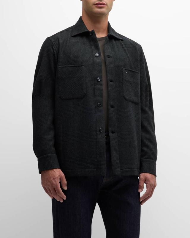 Men's Wool-Cashmere Plaid Overshirt Product Image