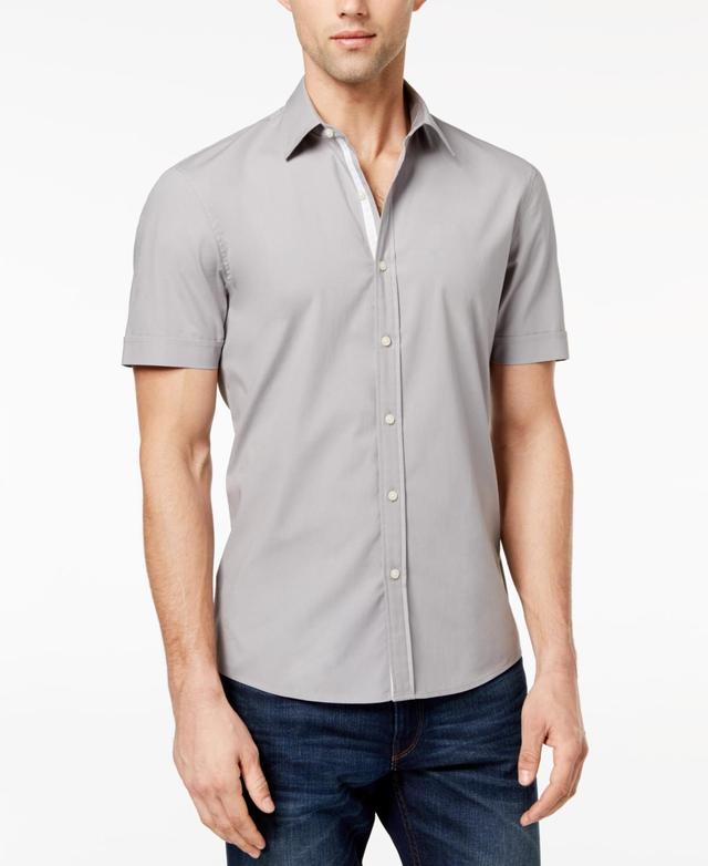 Michael Kors Mens Solid Stretch Button-Front Shirt Product Image