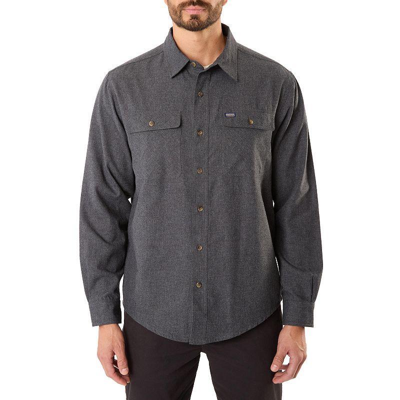 Mens Smiths Workwear Regular-Fit Solid Two-Pocket Flannel Button-Down Shirt Grey Blue Product Image