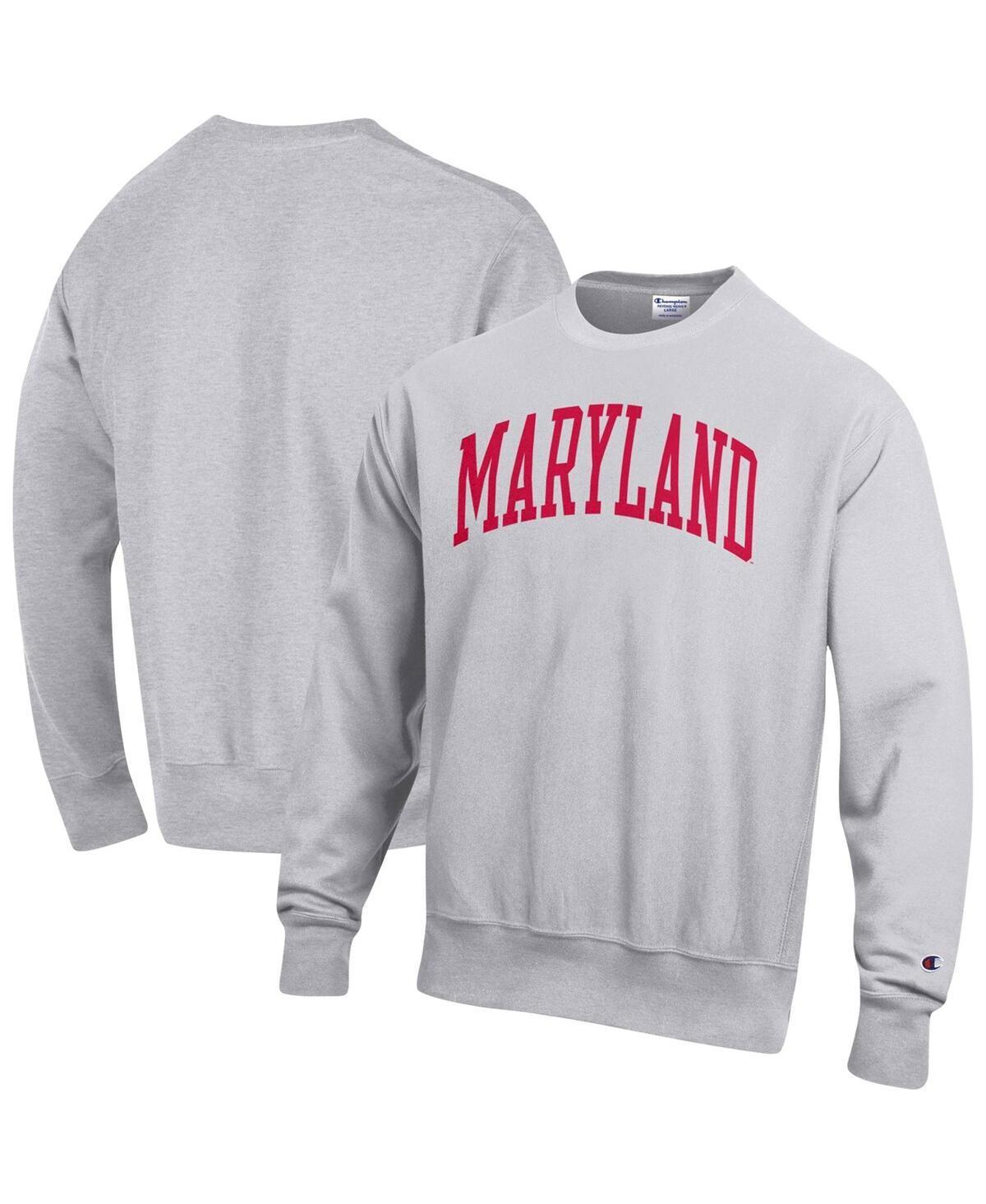 Mens Champion Heathered Gray Maryland Terrapins Arch Reverse Weave Pullover Sweatshirt Product Image