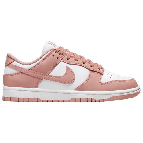 Nike Womens Nike Dunk Low - Womens Shoes White/Pink Product Image