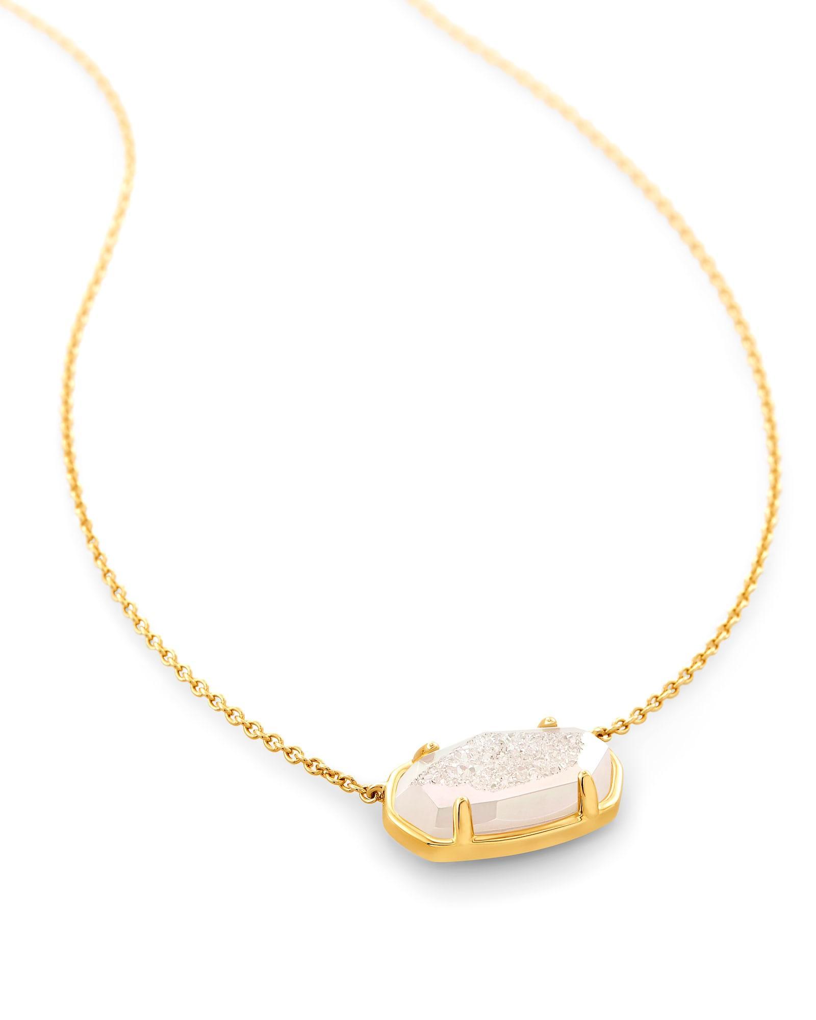 Elisa 18k Gold Vermeil Pendant Necklace in Iridescent Drusy Product Image