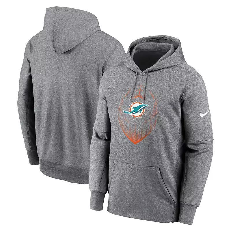 Mens Nike Heather Gray Los Angeles Chargers Icon Performance Pullover Hoodie Product Image