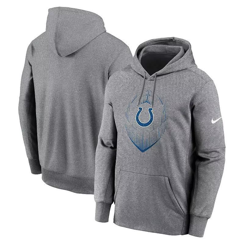 Mens Nike Heather Gray Los Angeles Rams Icon Performance Pullover Hoodie Product Image