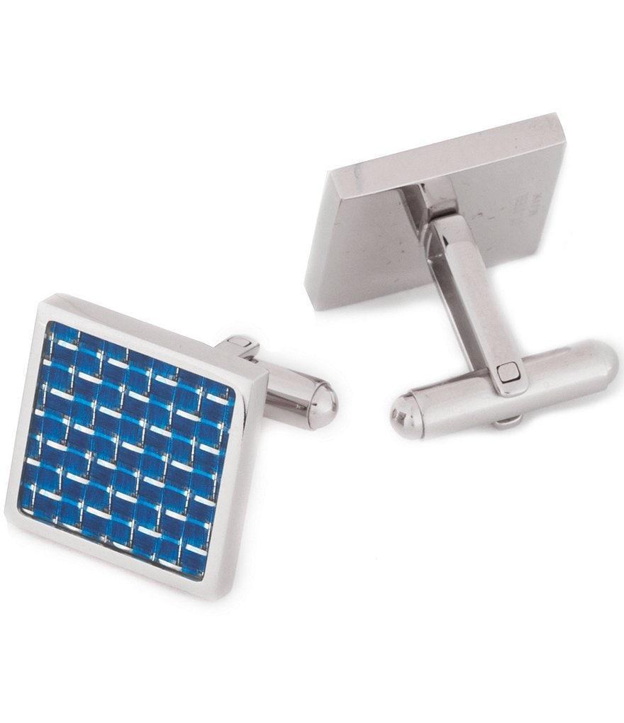 Murano Blue Stainless Steel Cuff Links Product Image