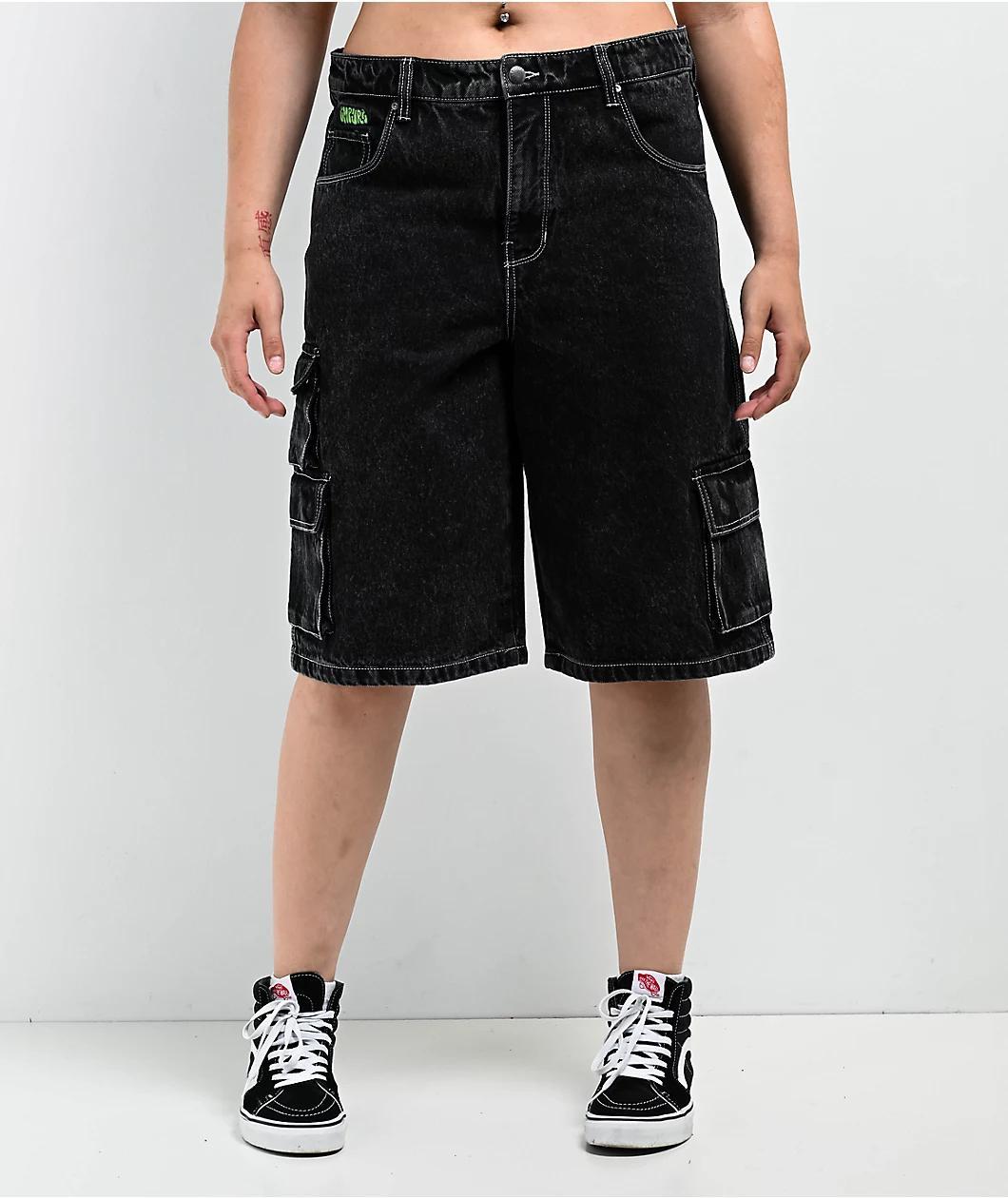 Empyre Sydney Bold Black Wash Cargo Shorts Product Image