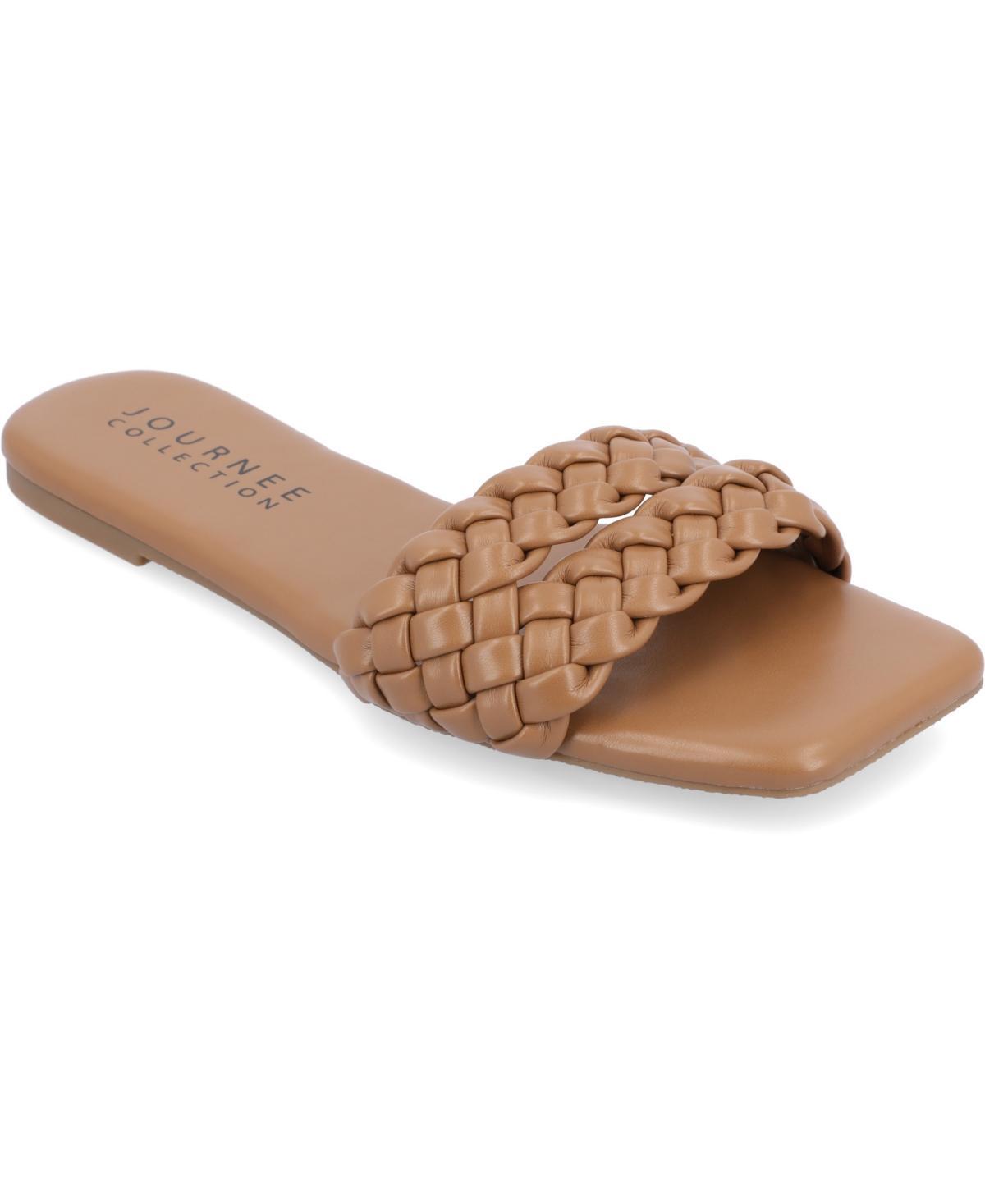 Journee Collection Sawyerr Womens Braided Slide Sandals Product Image