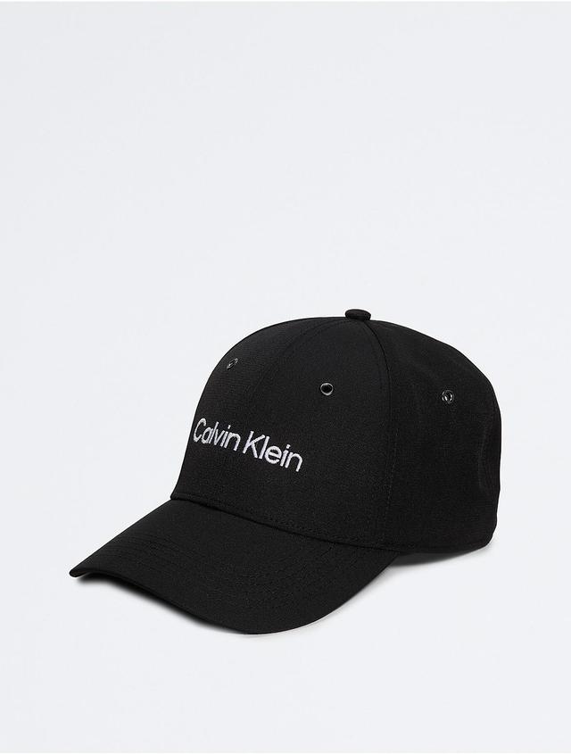 Calvin Klein Mens Recycled Polyester Logo Embroidery Baseball Cap - Black Product Image