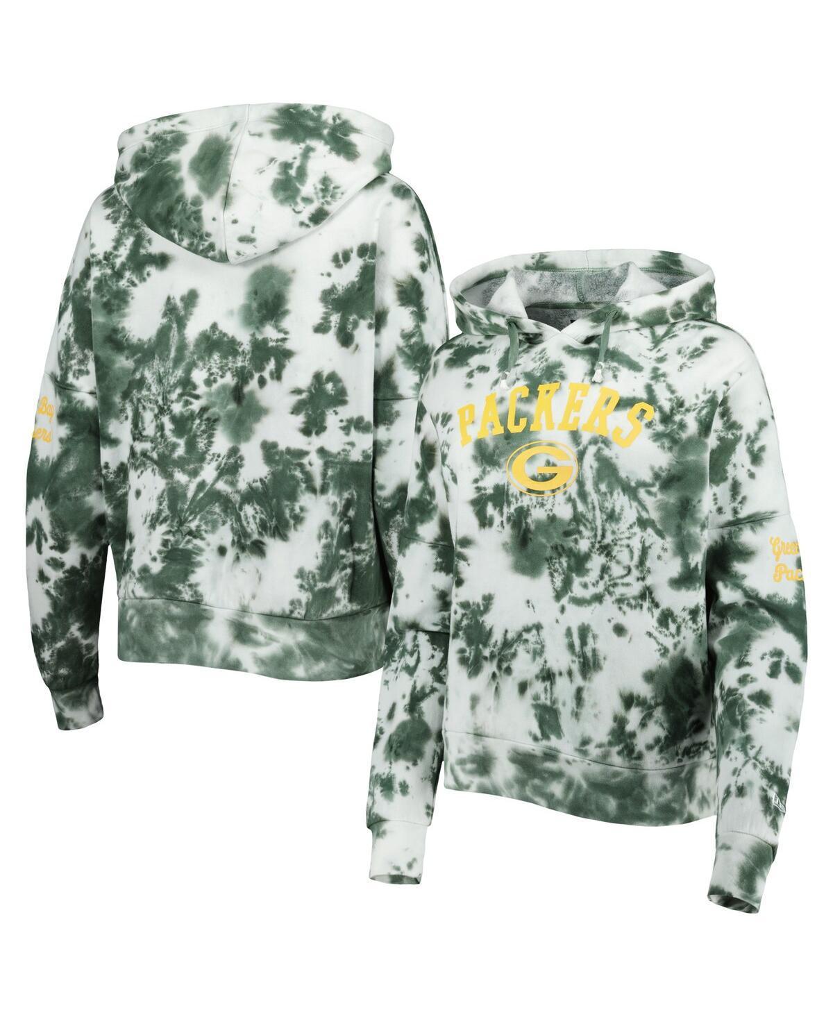 Womens New Era Bay Packers Cloud Dye Fleece Pullover Hoodie Product Image