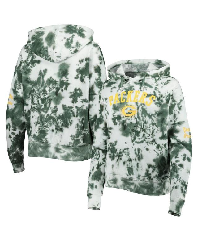 Womens New Era Green Green Bay Packers Cloud Dye Fleece Pullover Hoodie Product Image