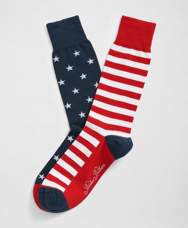 Cotton-Blend Stars & Stripes Socks Product Image