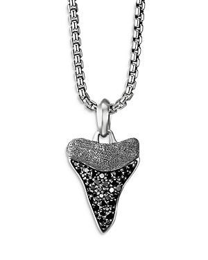 Mens Shark Tooth Amulet with Pav Black Diamonds Product Image