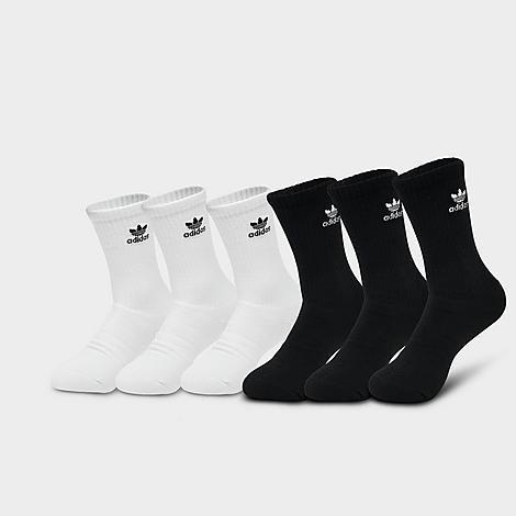 adidas Originals adidas Originals Trefoil 6 Pack Crew Socks - Mens White/Black Product Image