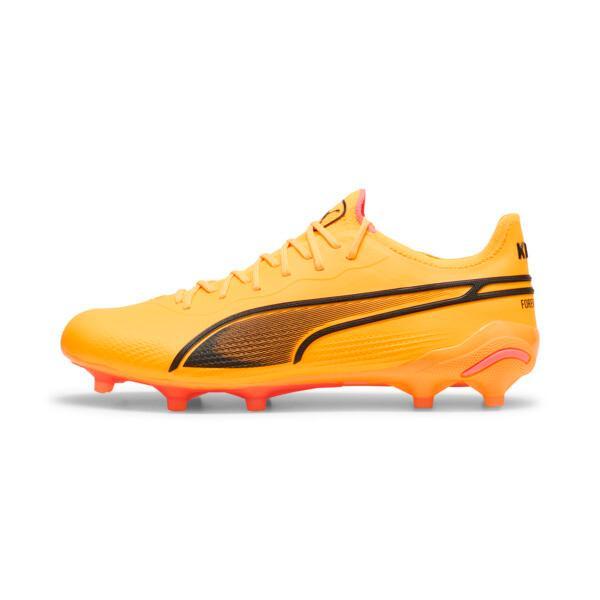 PUMA KING ULTIMATE Firm Ground/Artificial Ground Men's Soccer Cleats Shoes in Sun Stream/Black/Sunset Glow Product Image