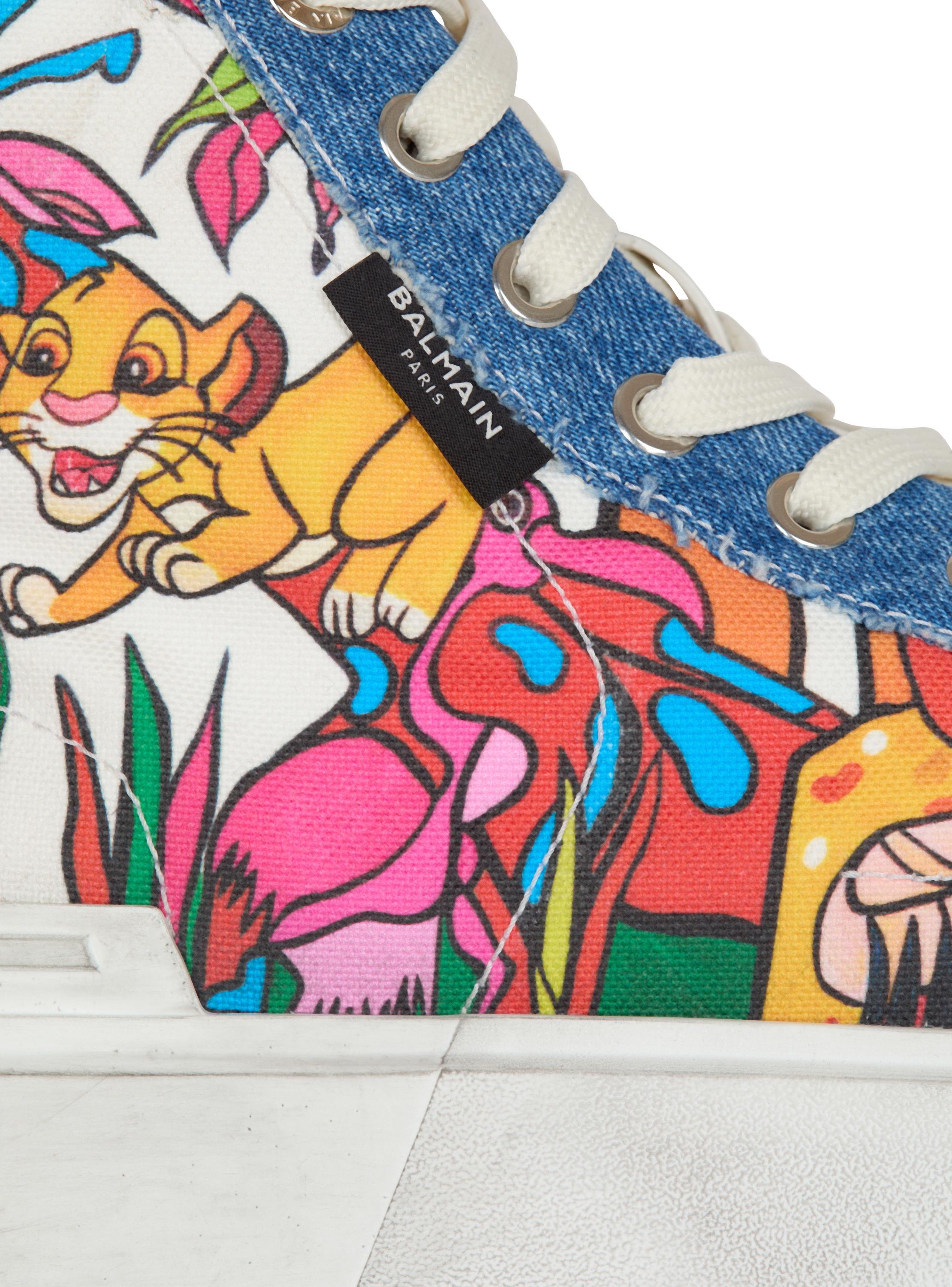 Disney x Balmain: The Lion King - B-Court High Top trainers with Enfant Précoce print Product Image