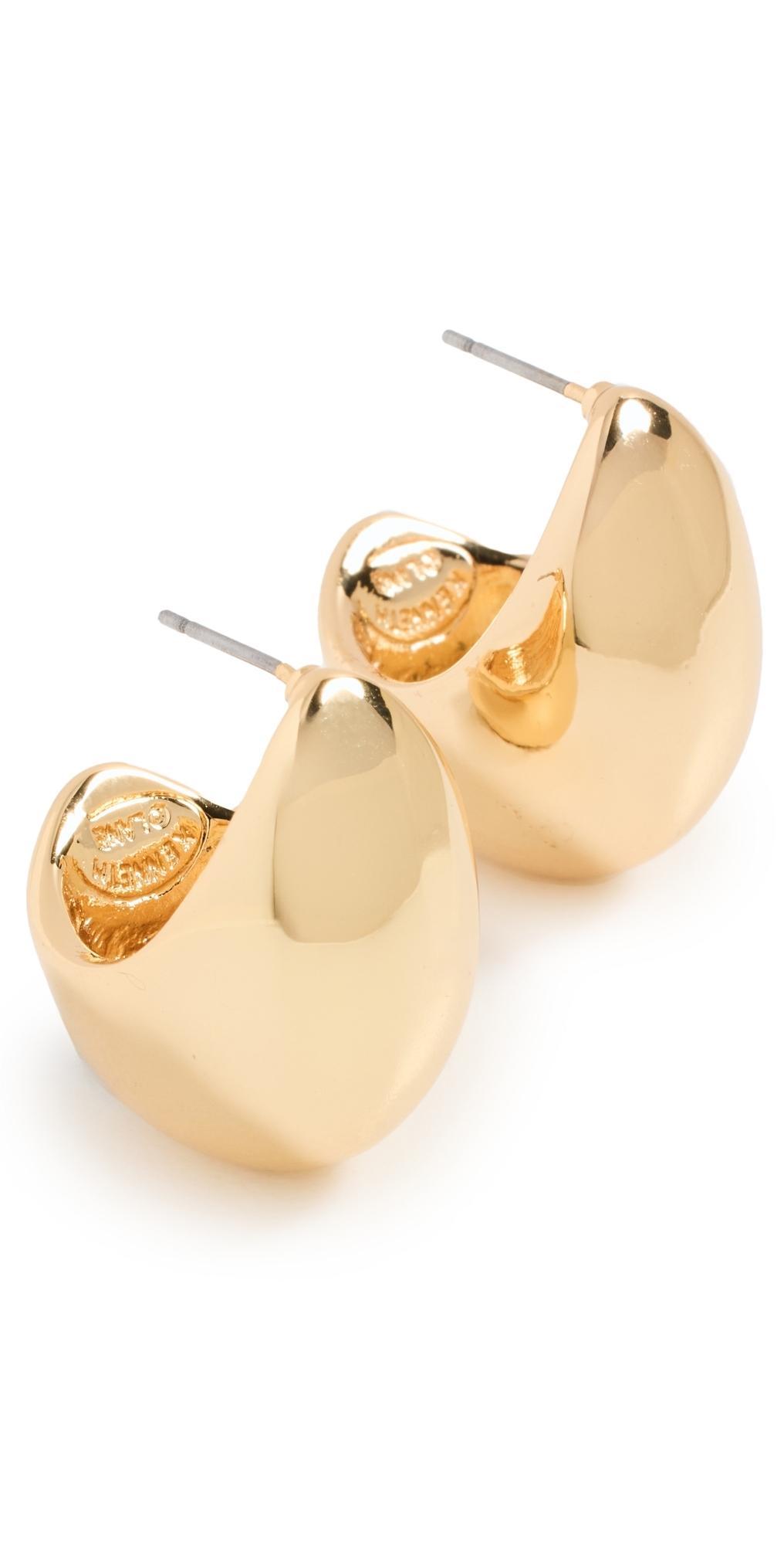 Kenneth Jay Lane Polished Dome Earrings Gold One Size Product Image