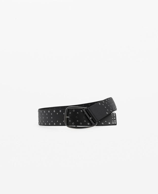 Mango Womens Stud Leather Belt Product Image