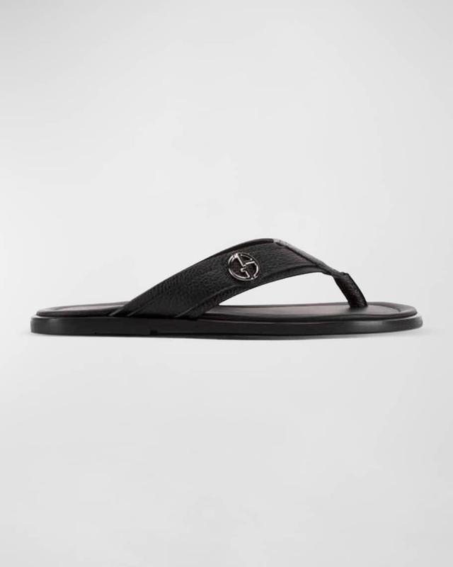 Men's Logo Leather Thong Sandals Product Image