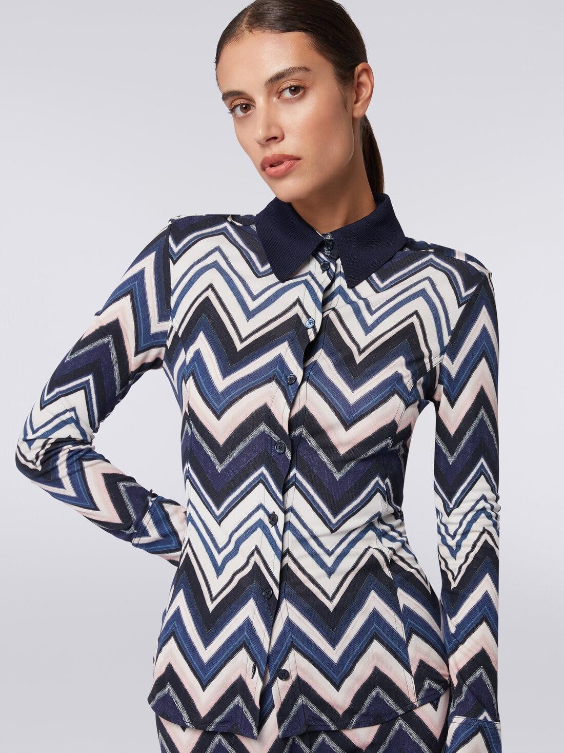 Shirt in viscose with zigzag print Multicoloured | Missoni Product Image