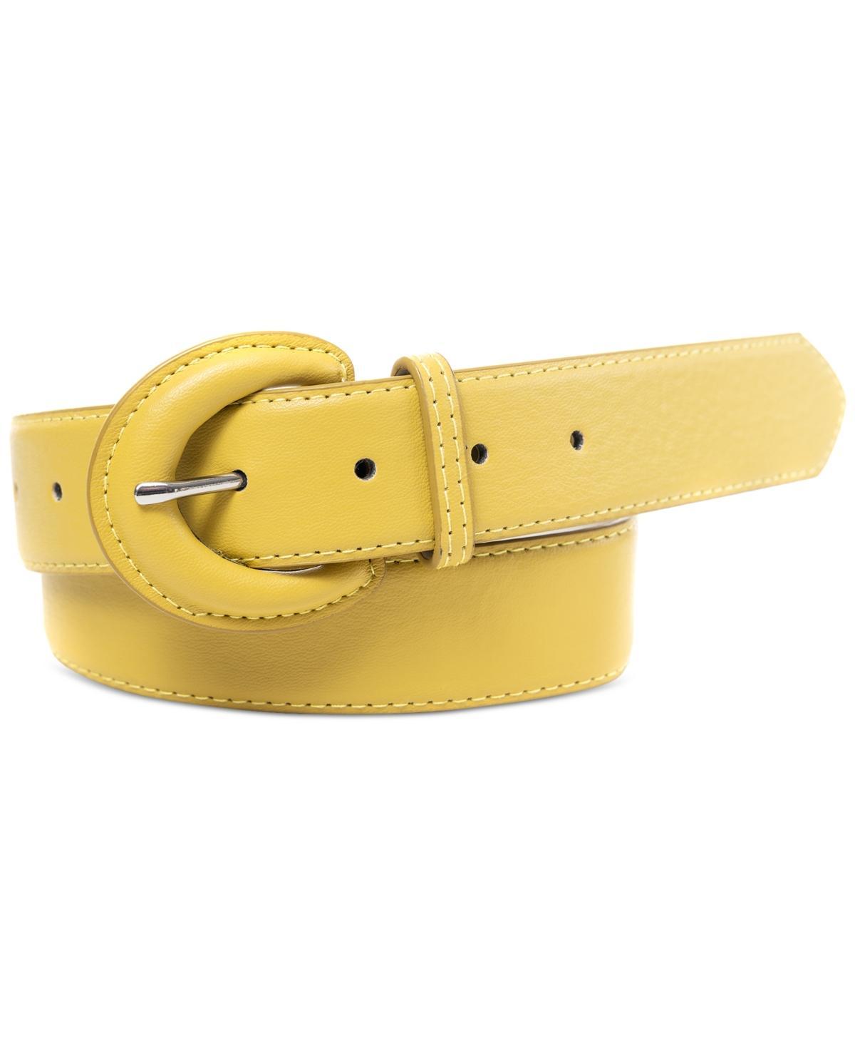 On 34th Womens Covered-Buckle Faux-Leather Belt, Created for Macys Product Image