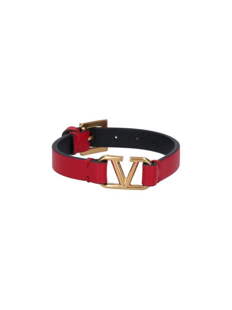 Valentino Vlogo Signature Logo Detailed Bracelet In Red Product Image