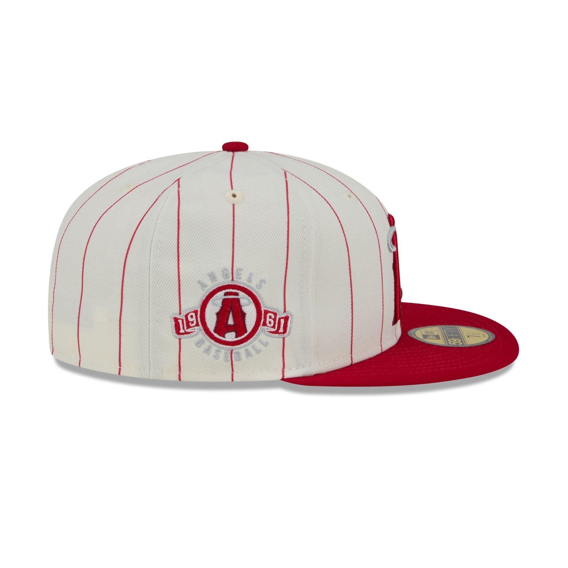 Los Angeles Angels Throwback Pinstripe 59FIFTY Fitted Hat Male Product Image