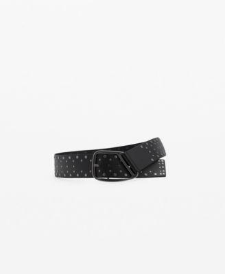 Mango Womens Stud Leather Belt Product Image