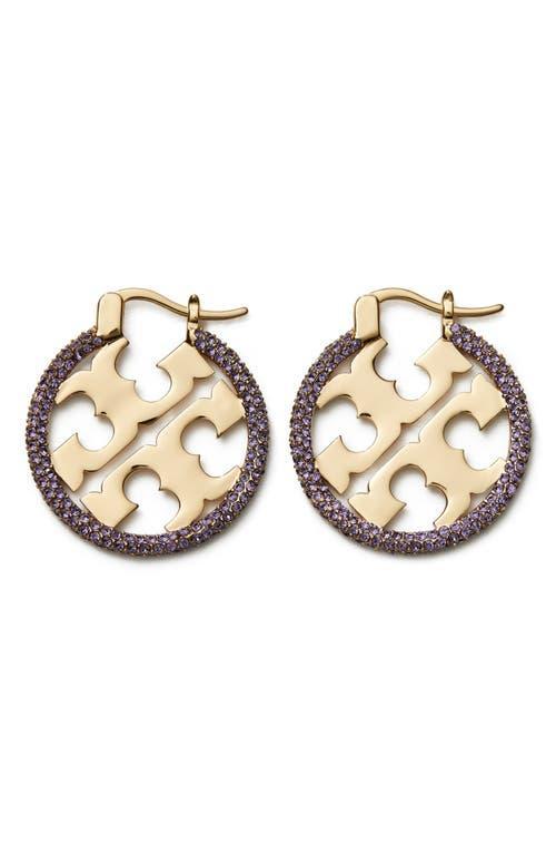 Tory Burch Miller Pav Hoop Earrings Product Image