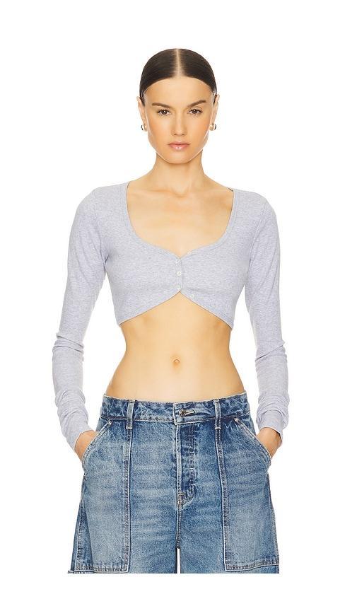 Rib Button Through Crop Top product image