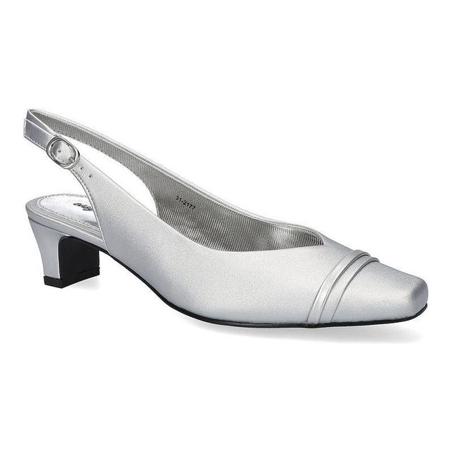 Easy Street Sayo Womens Square Toe Slingback Pumps Silver Product Image