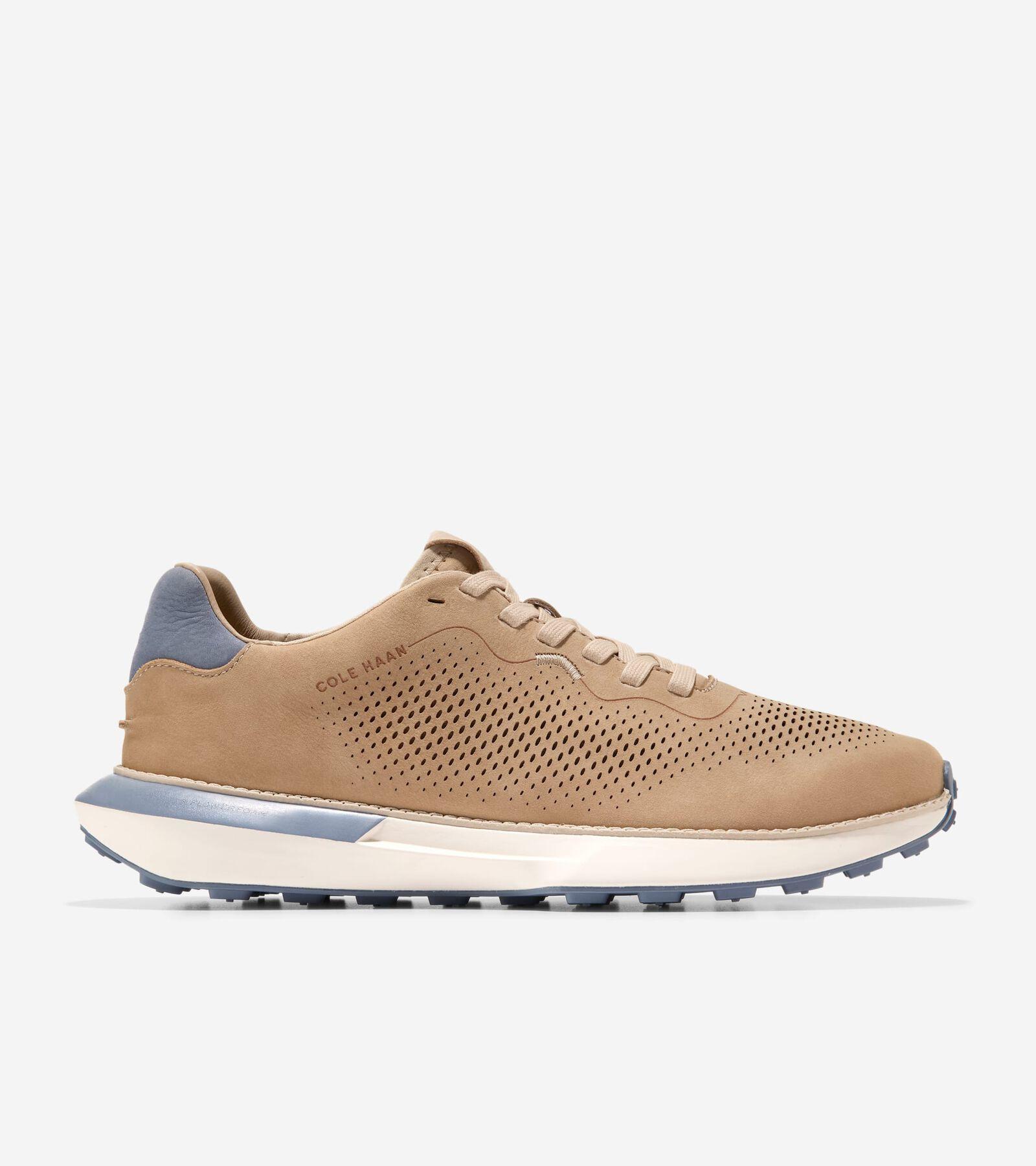 Cole Haan Mens GrandPr Ashland Laser Perf Sneaker - Beige Size 11.5 Product Image