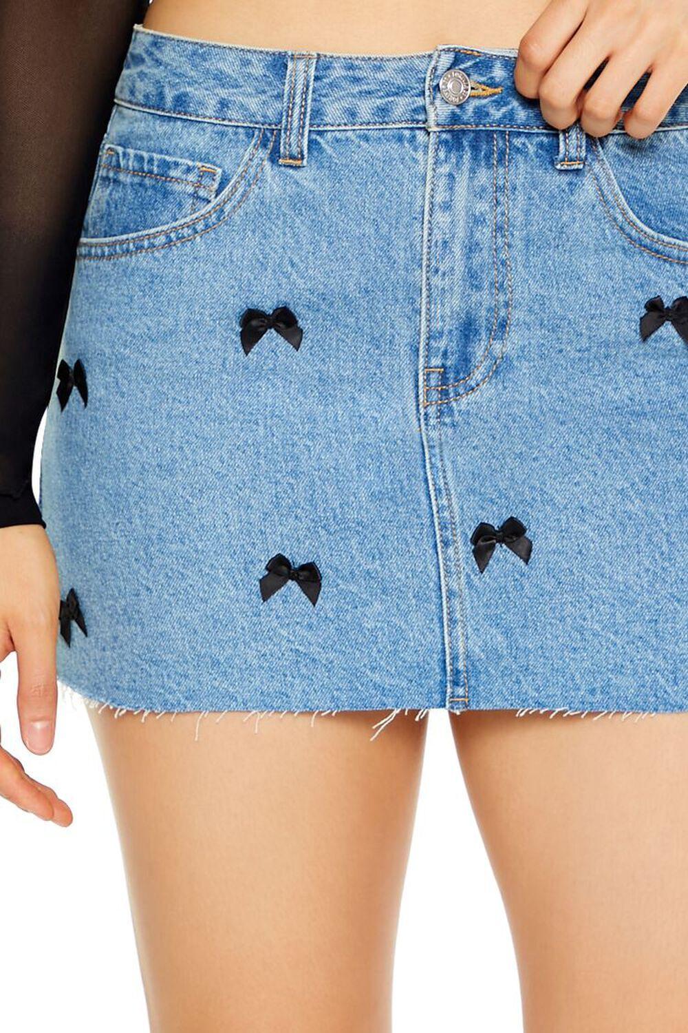 Bow Denim Mini Skirt | Forever 21 Product Image