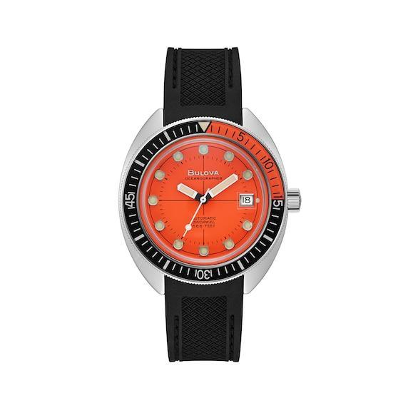 Men's Bulova Archive Series Oceanographer Automatic Strap Watch with Orange Dial (Model: 96B350) Product Image