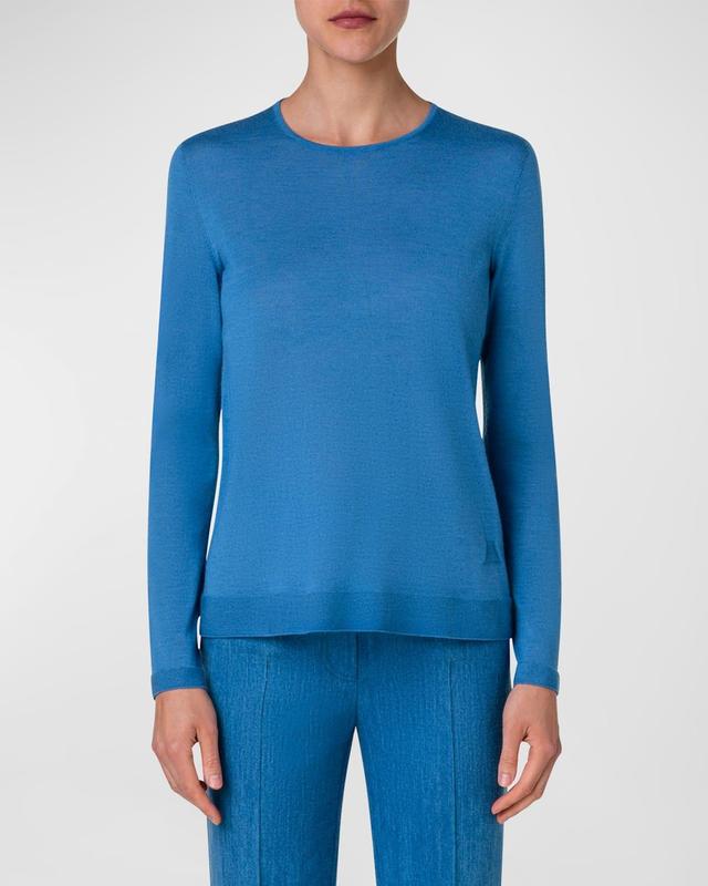 Womens Cashmere & Silk-Blend Knit Sweater Product Image