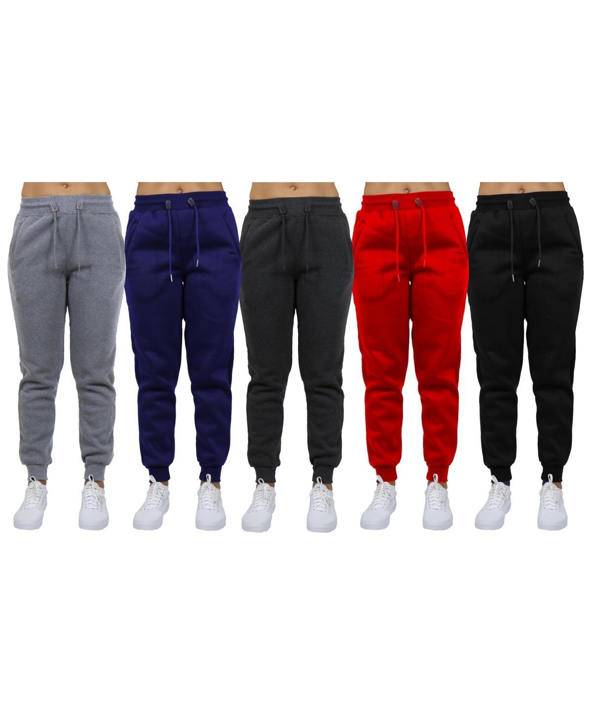 Galaxy By Harvic Womens Loose-Fit Fleece Jogger Sweatpants-5 Pack Product Image