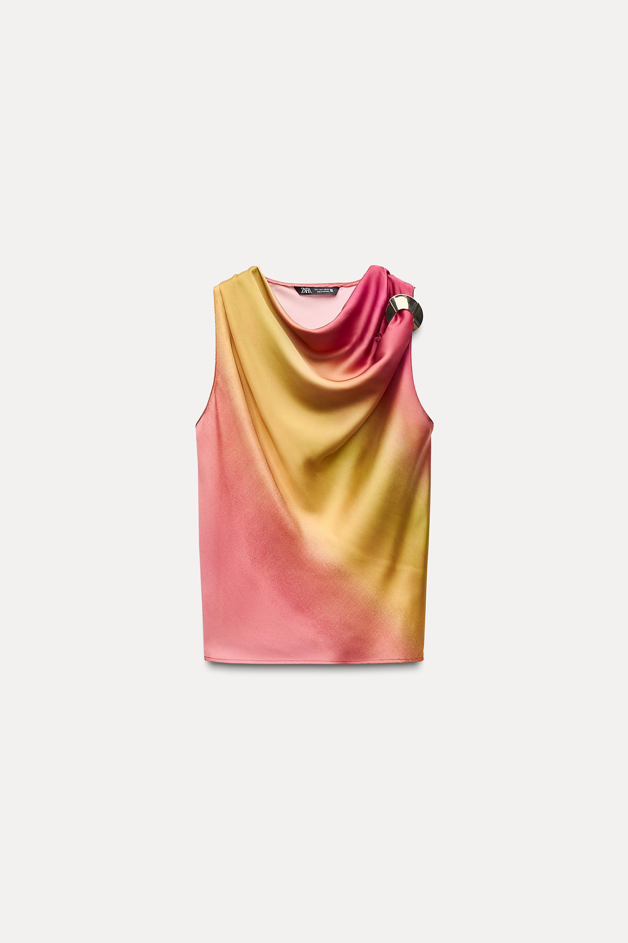 SATIN EFFECT PRINT TOP Product Image