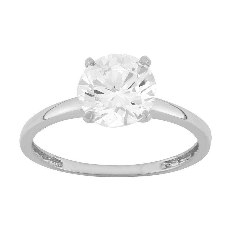 Designs by Gioelli 10k Gold Solitaire Ring, Womens 10k Whgold Product Image