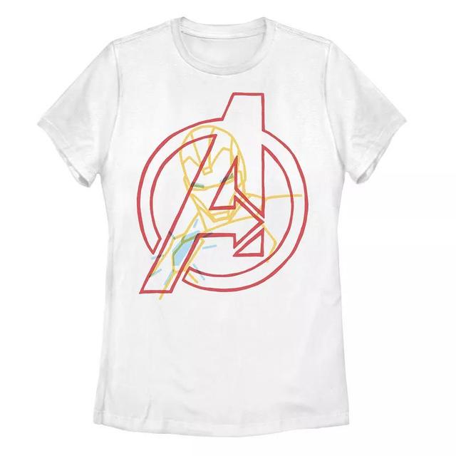 Juniors Marvel Avengers Iron Man Neon Logo Graphic Tee, Girls Product Image