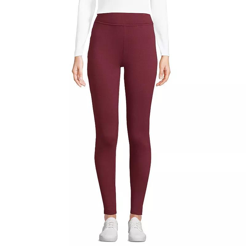 Petite Lands End Serious Sweats Fleece-Lined Leggings, Womens Grey Heather Product Image