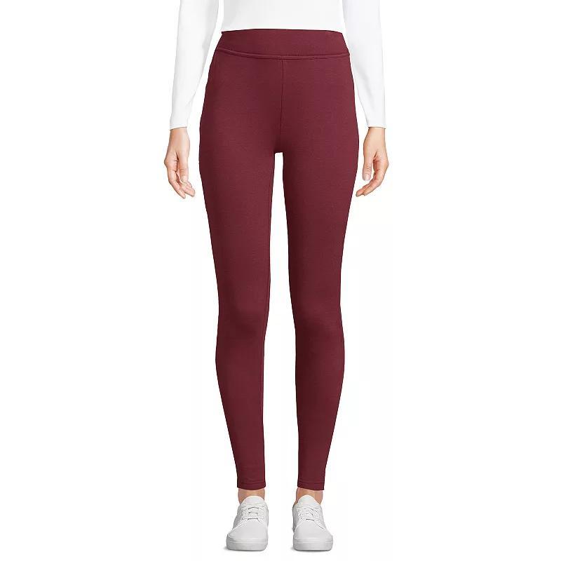 Petite Lands End Serious Sweats Fleece-Lined Leggings, Womens Grey Heather Product Image