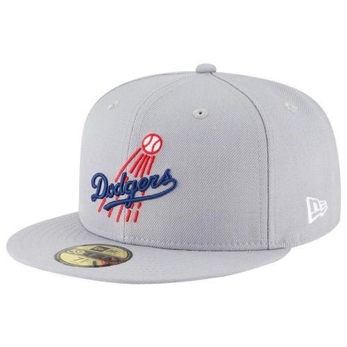 Mens New Era Gray Los Angeles Dodgers Cooperstown Collection Logo 59Fifty Fitted Hat Product Image